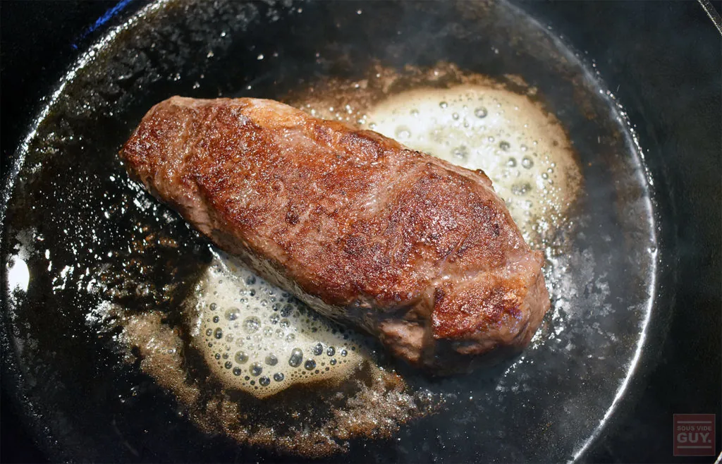 Steak searing in cast iron